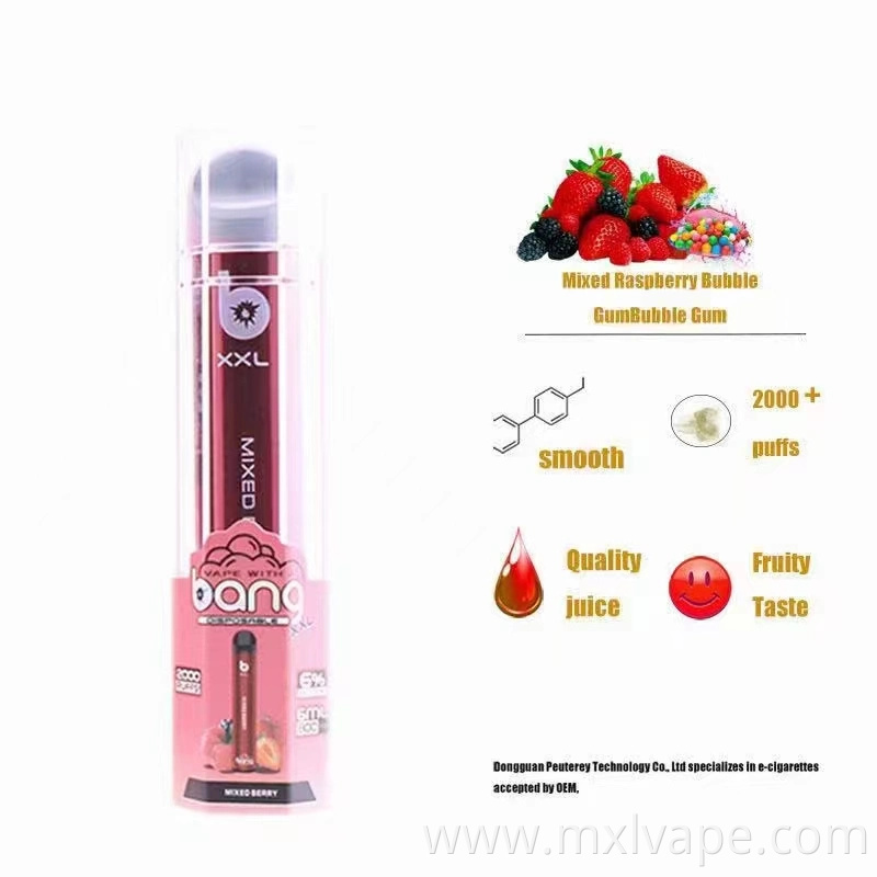 Disposable Pod 2000 Puffs Bang XXL with 24 Flavors Electronic Cigarette